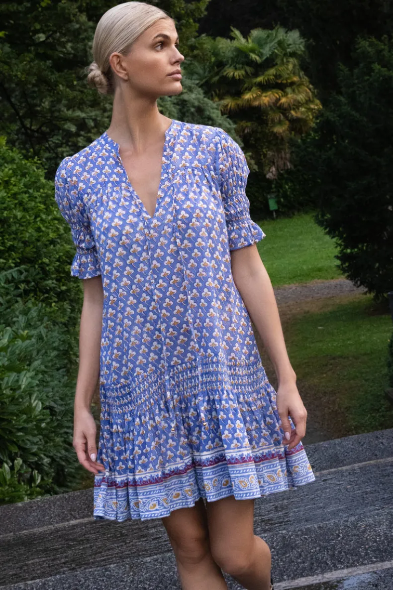 Smocked Drop Mini- Clover Blue