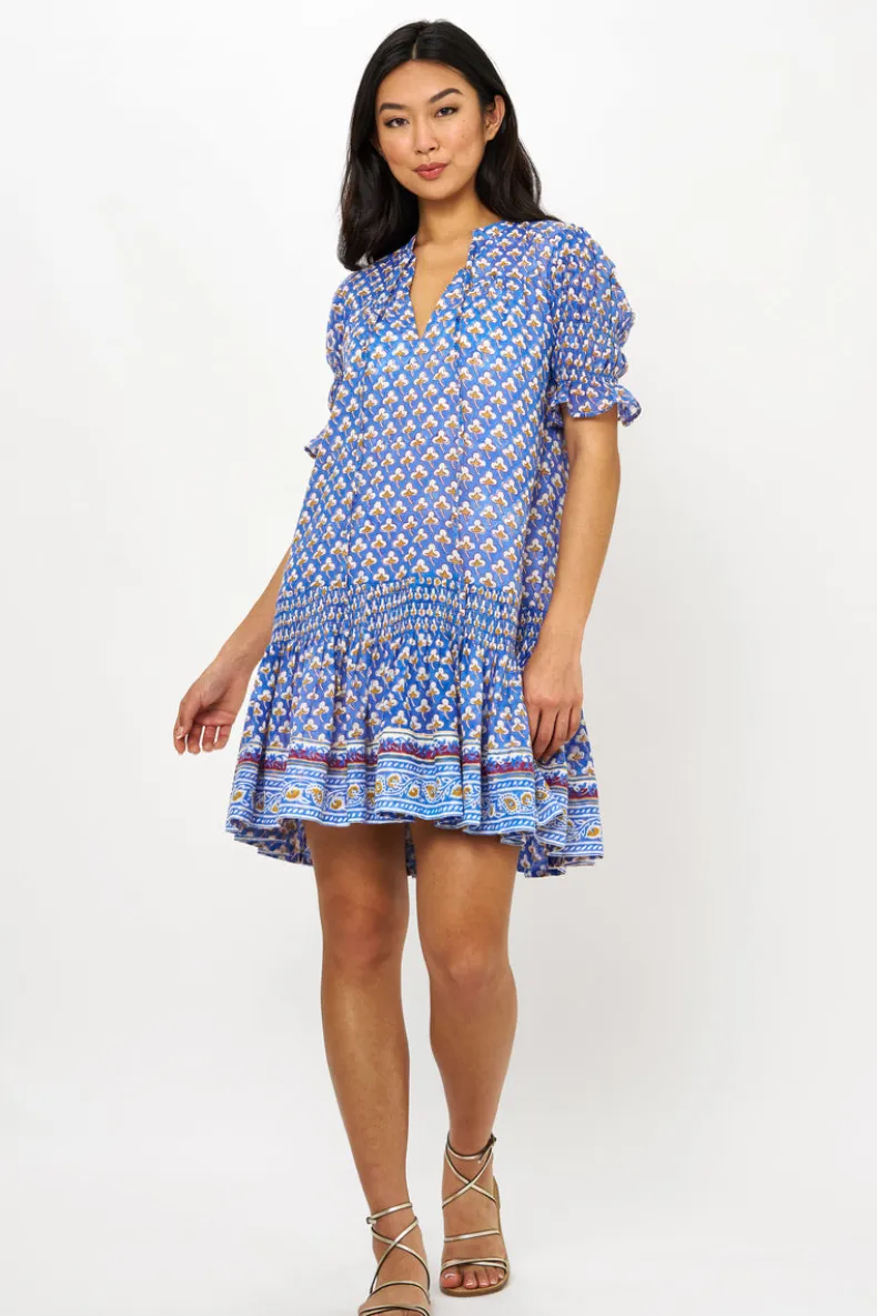 Smocked Drop Mini- Clover Blue