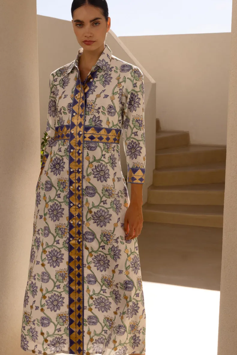 Shirt Dress Maxi- Presidio Blue