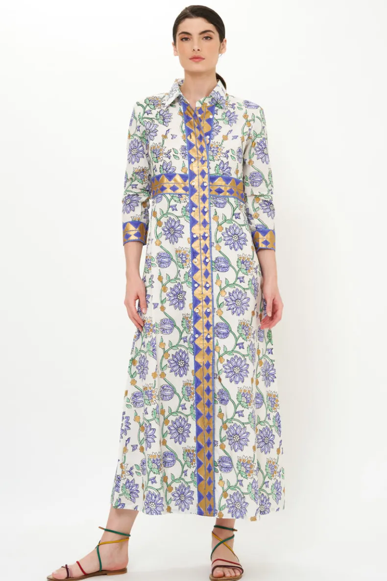 Shirt Dress Maxi- Presidio Blue