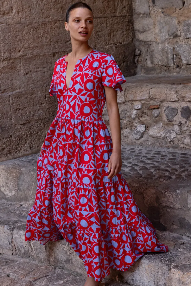 V-Neck Maxi- Eclipse Red