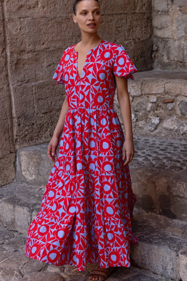 V-Neck Maxi- Eclipse Red