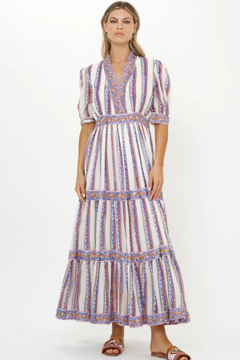 V-Neck Cuffed Maxi- Haveli Peri