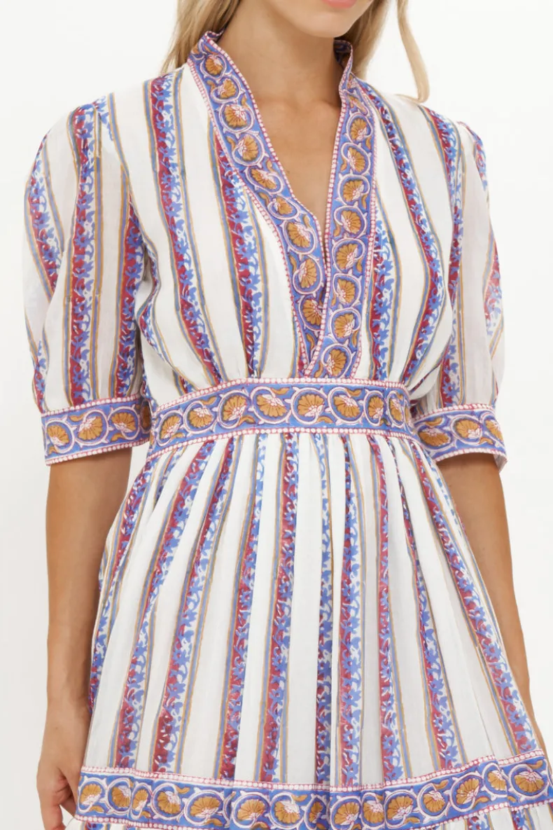 V-Neck Cuffed Maxi- Haveli Peri