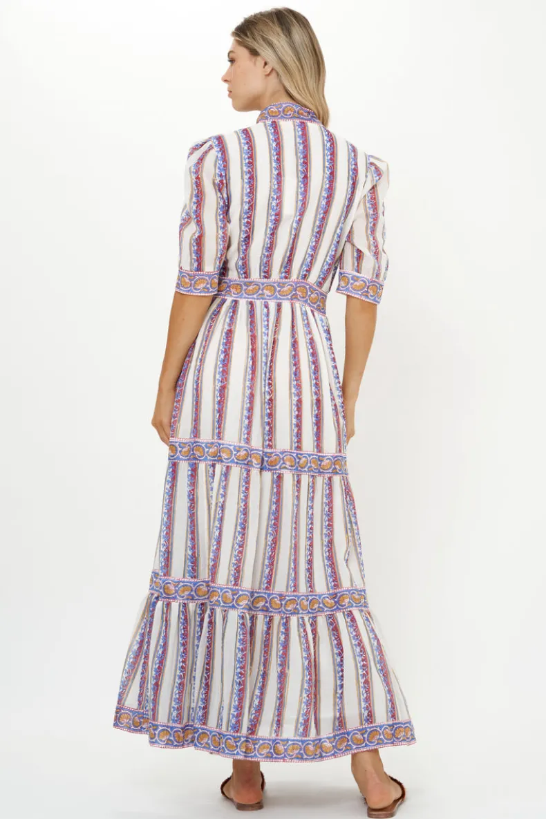 V-Neck Cuffed Maxi- Haveli Peri