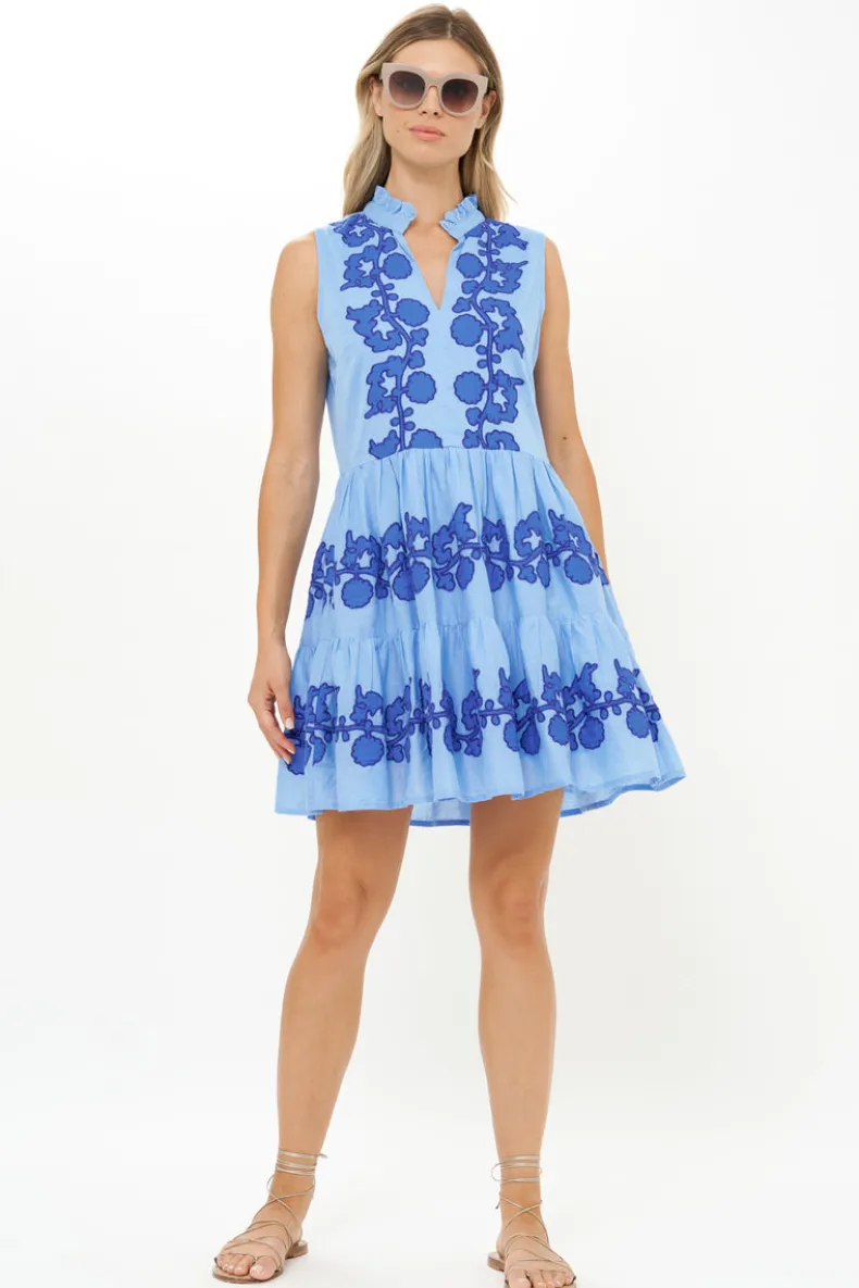 Yoke Dress- Tangier Blue