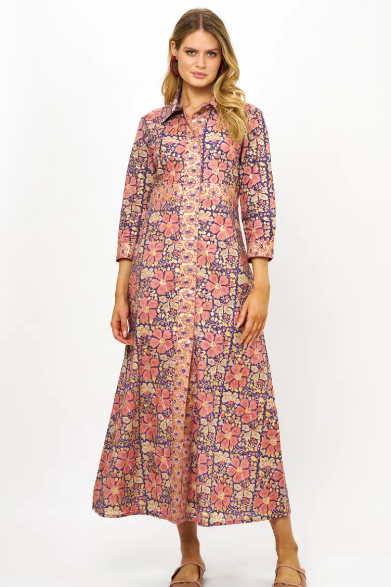 Shirt Dress Maxi- Matera Navy