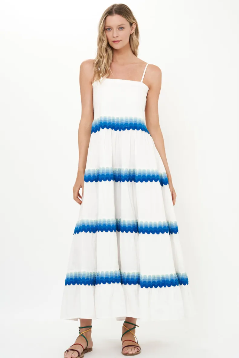 Smocked Back Maxi- Pacifica Blue