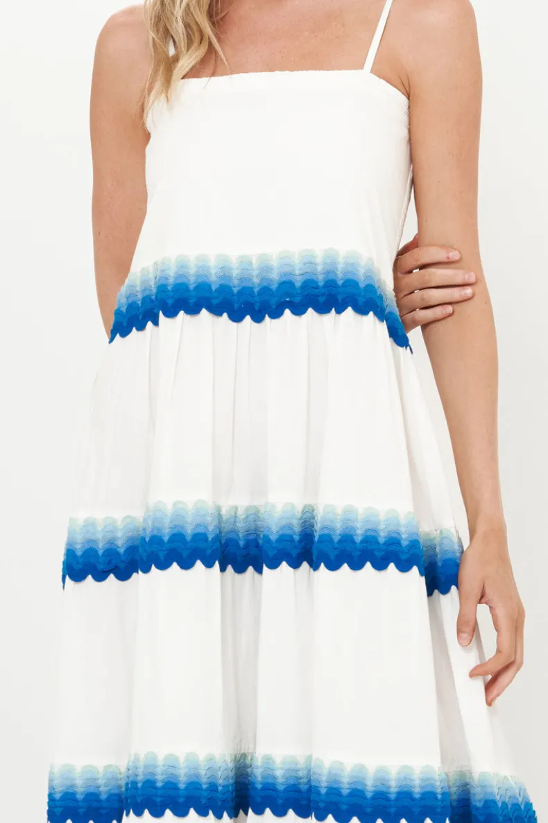 Smocked Back Maxi- Pacifica Blue