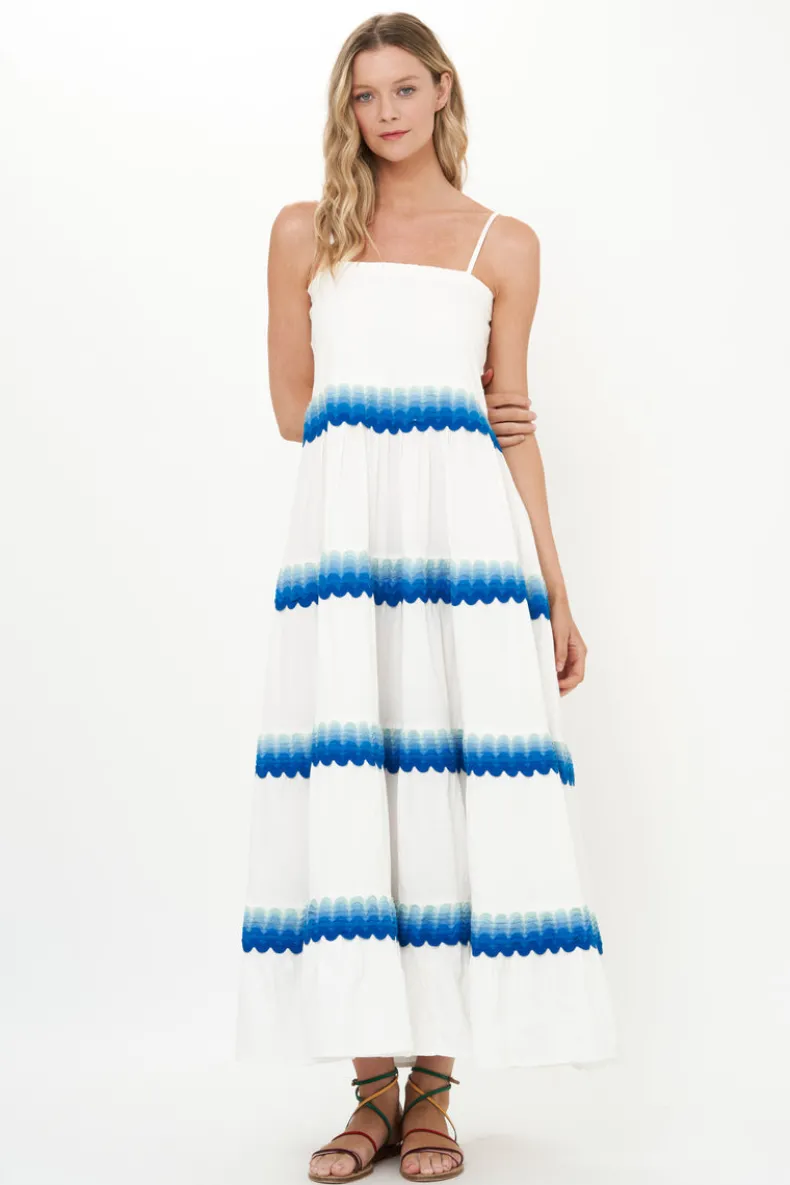 Smocked Back Maxi- Pacifica Blue