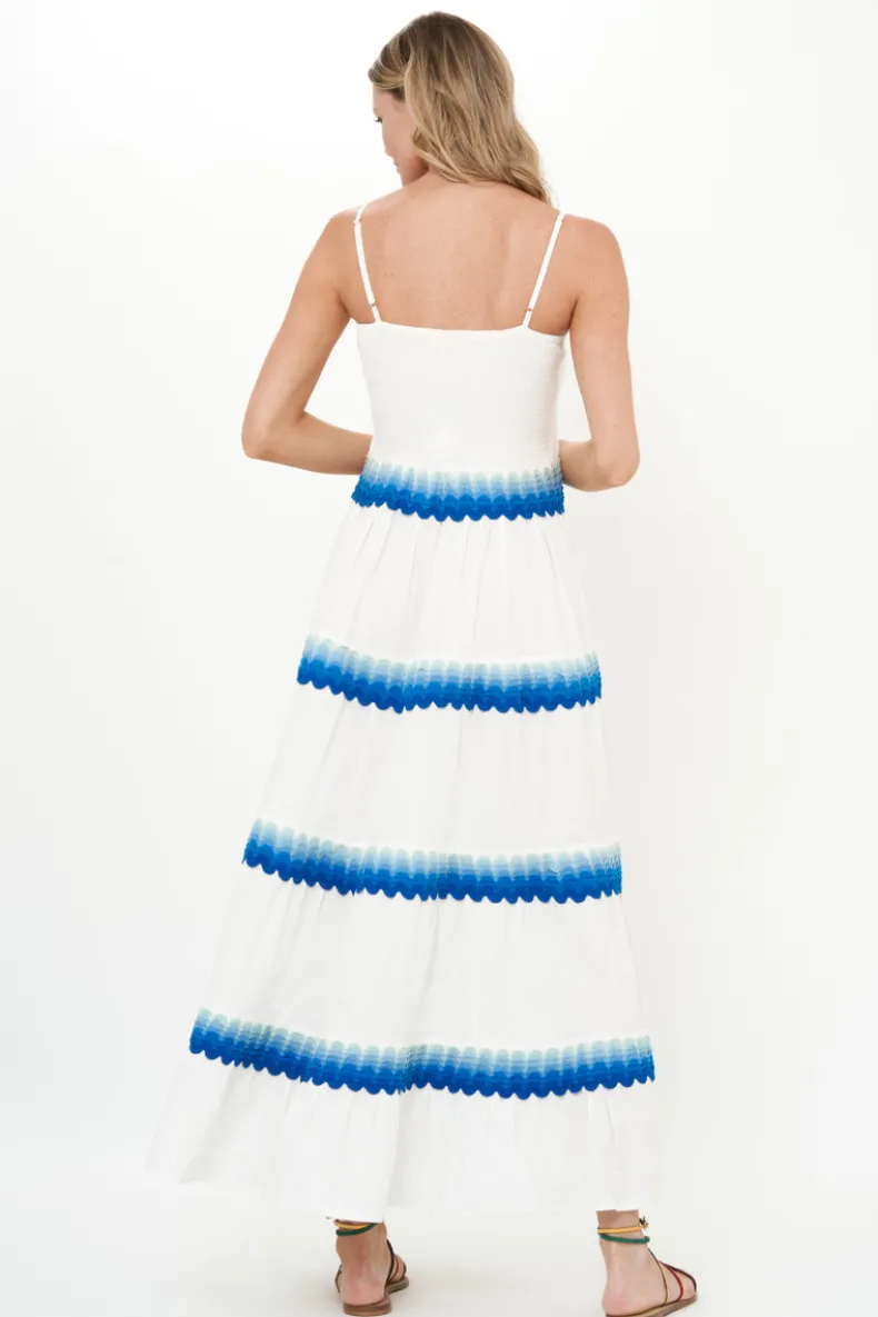 Smocked Back Maxi- Pacifica Blue