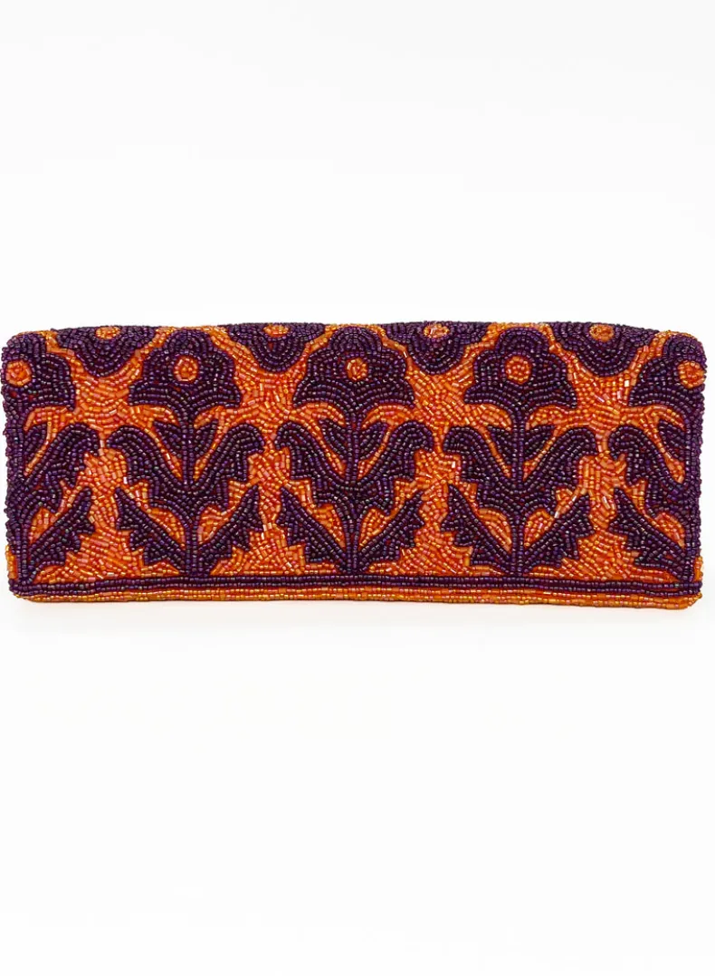 Beaded Clutch- Marigold Orange