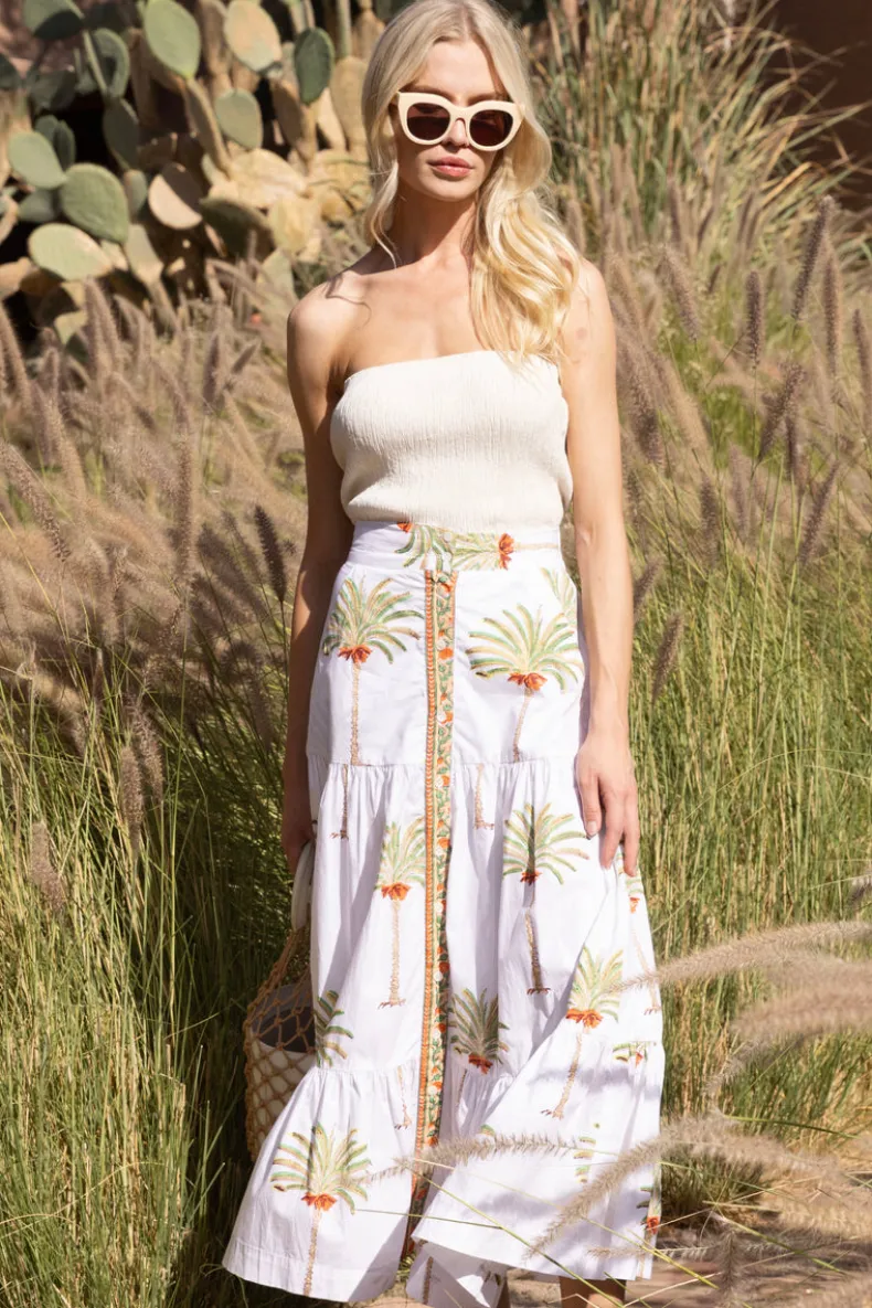 Button Front Skirt- Canary Green