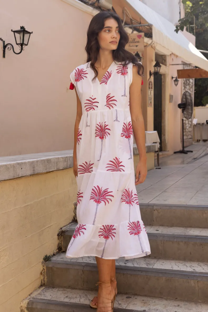 Kaftan Midi- Canary Coral