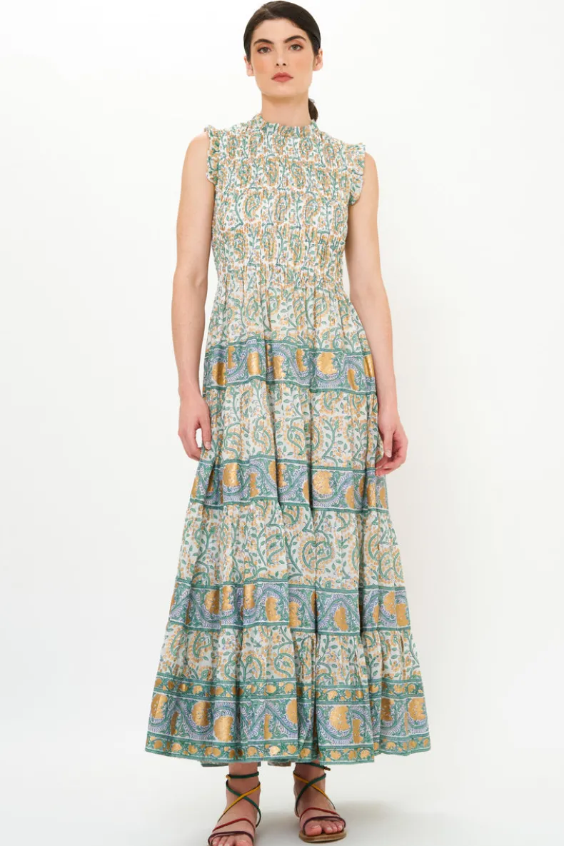 Sleeveless Smocked Maxi- Marseille Green