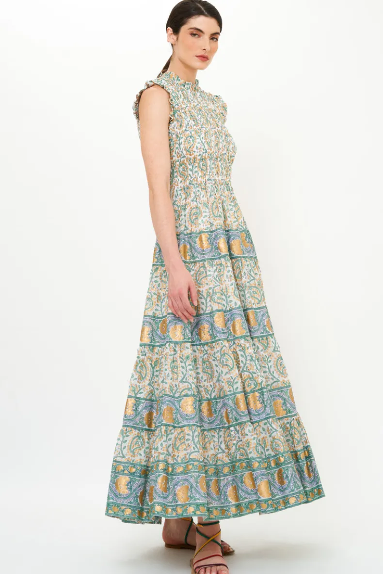 Sleeveless Smocked Maxi- Marseille Green