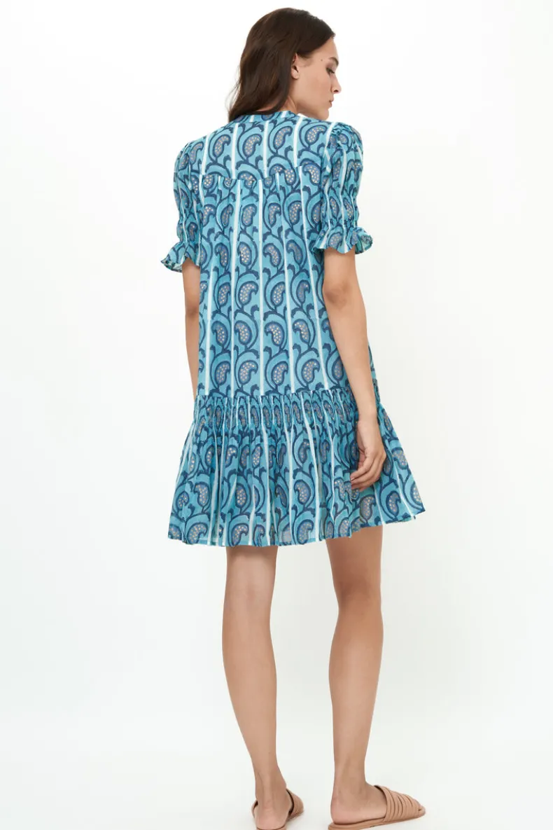 Smocked Drop Mini- Goa Blue