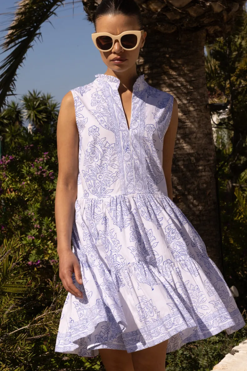 Yoke Dress- Amadora Blue