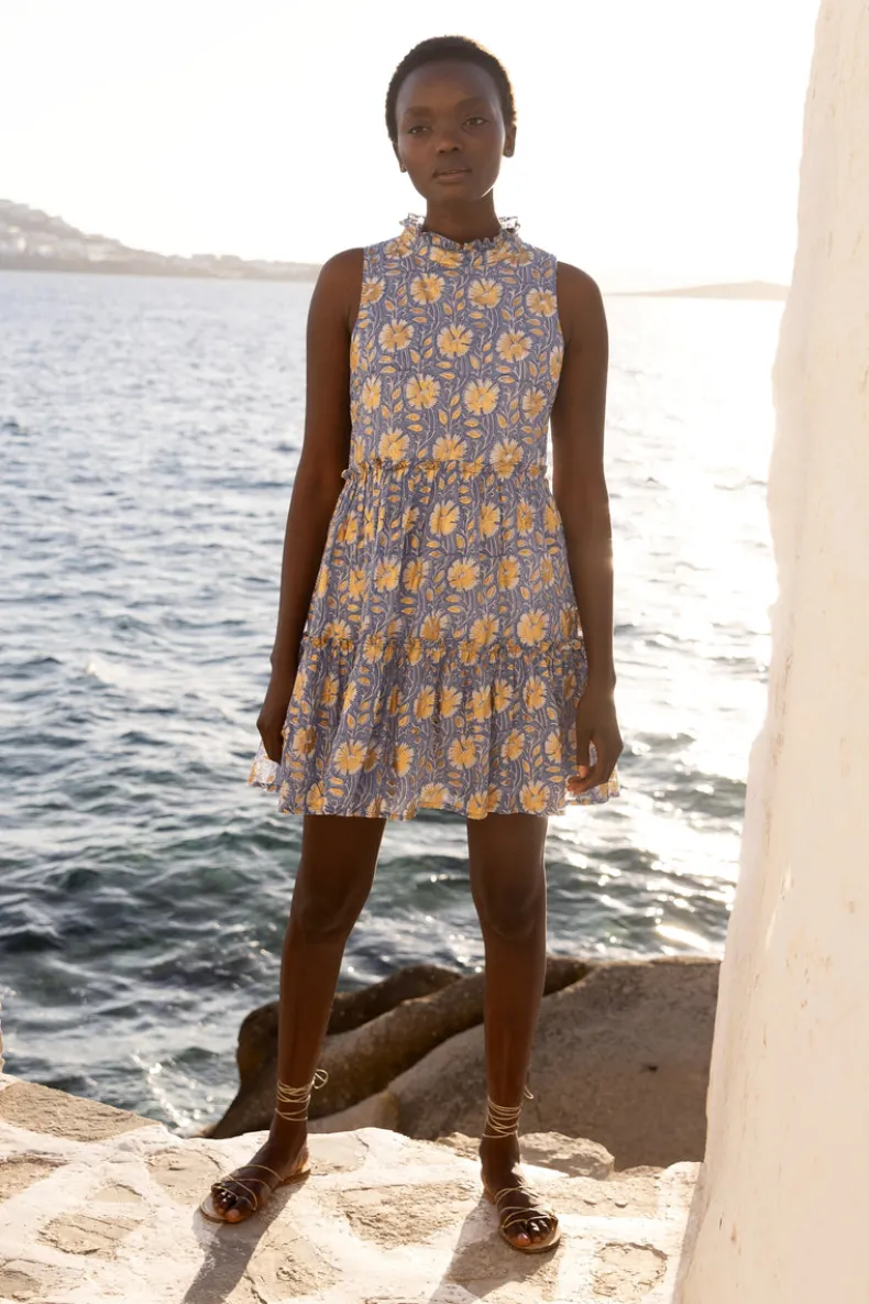 Ruffle Tiered Short- Mughal Blue