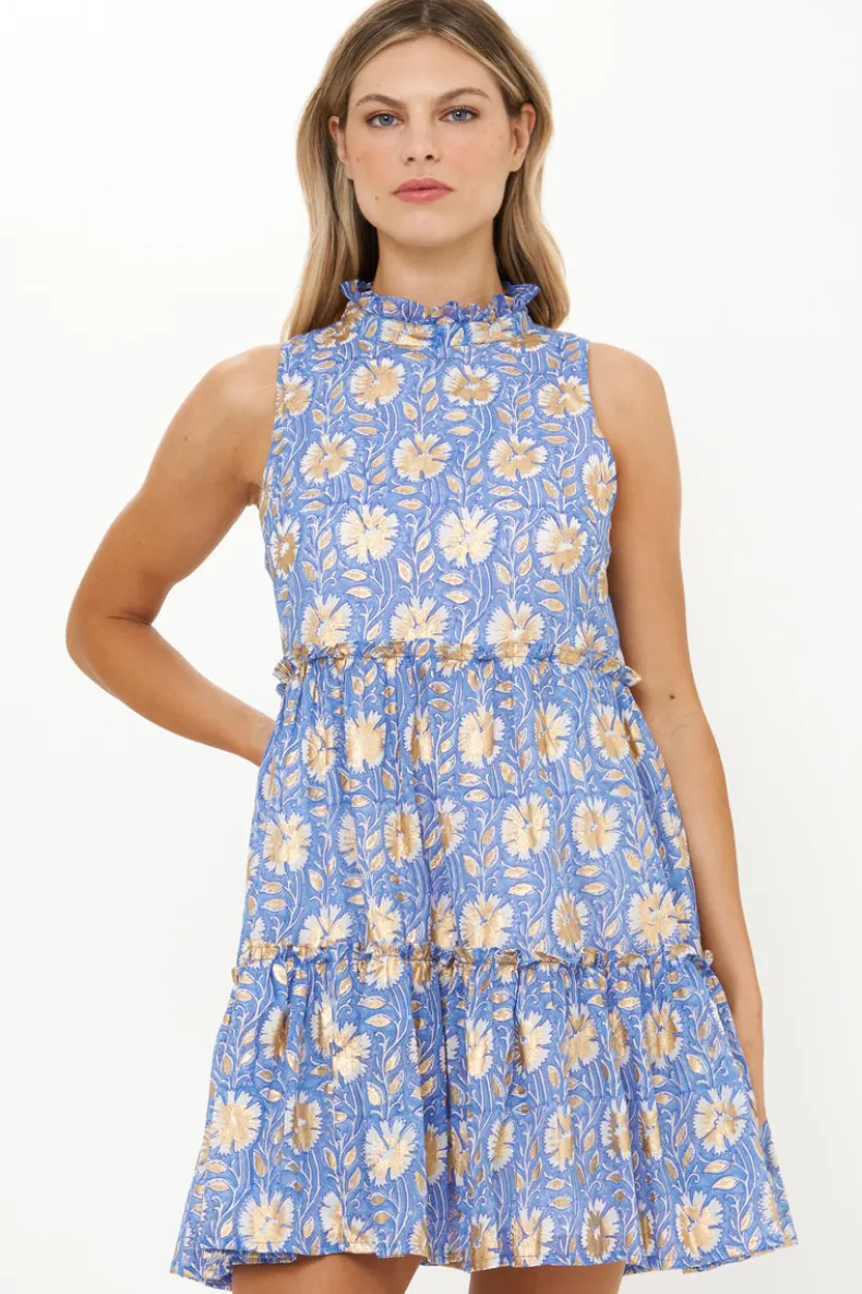 Ruffle Tiered Short- Mughal Blue