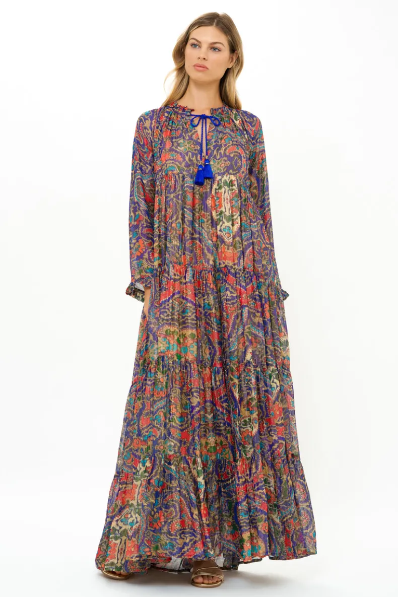 Balloon Sleeve Maxi- Persia Cobalt