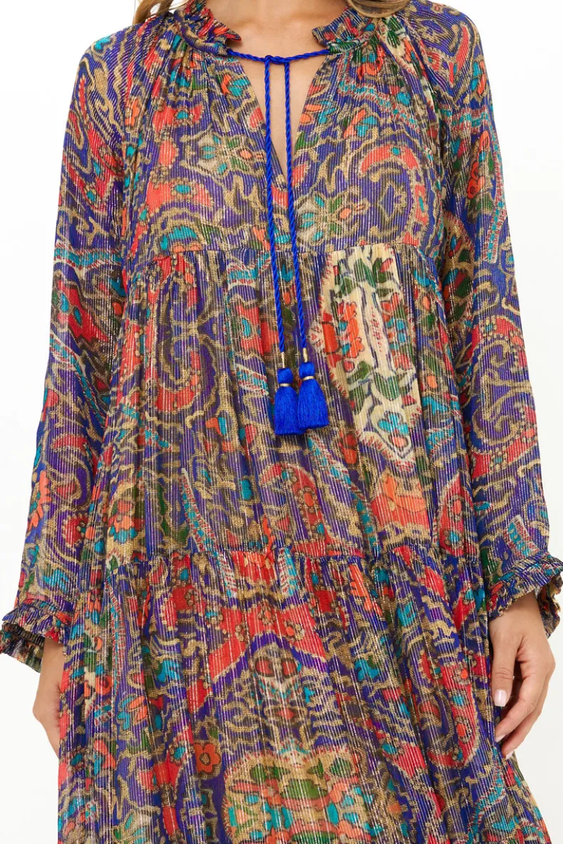 Balloon Sleeve Maxi- Persia Cobalt