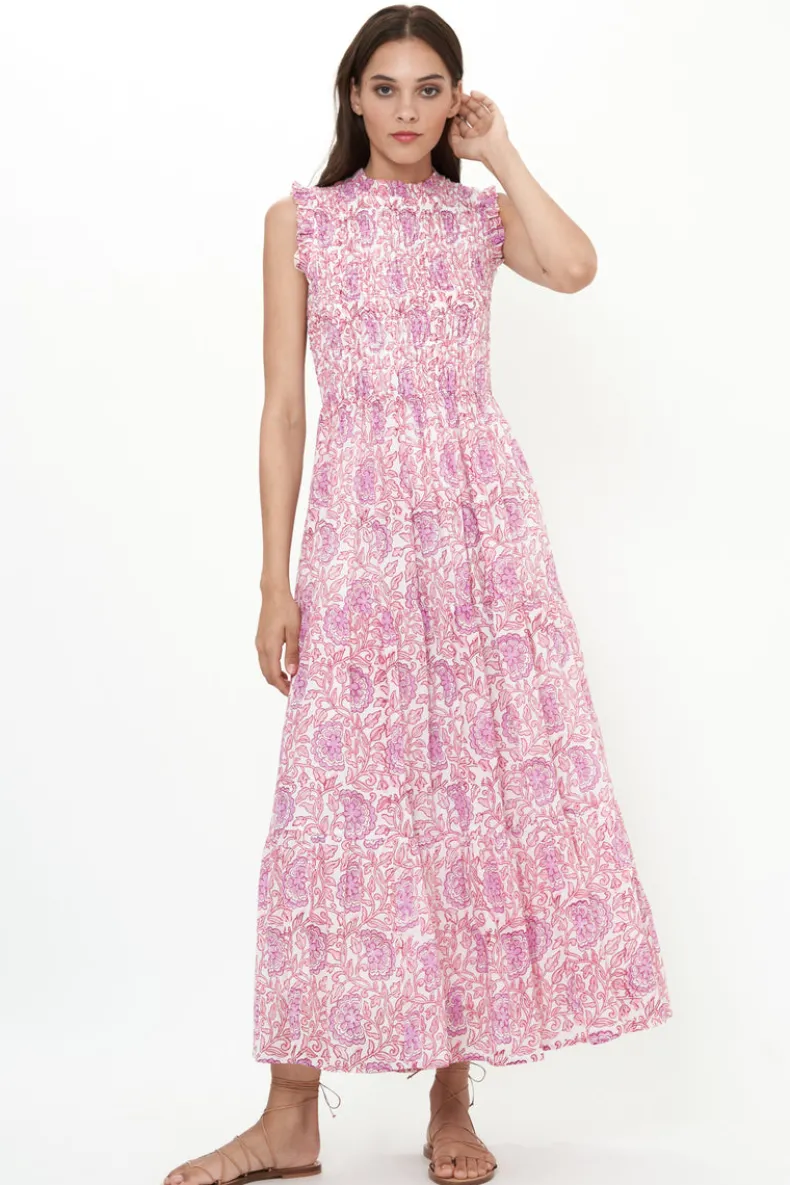 Sleeveless Smocked Maxi- Malta Pink