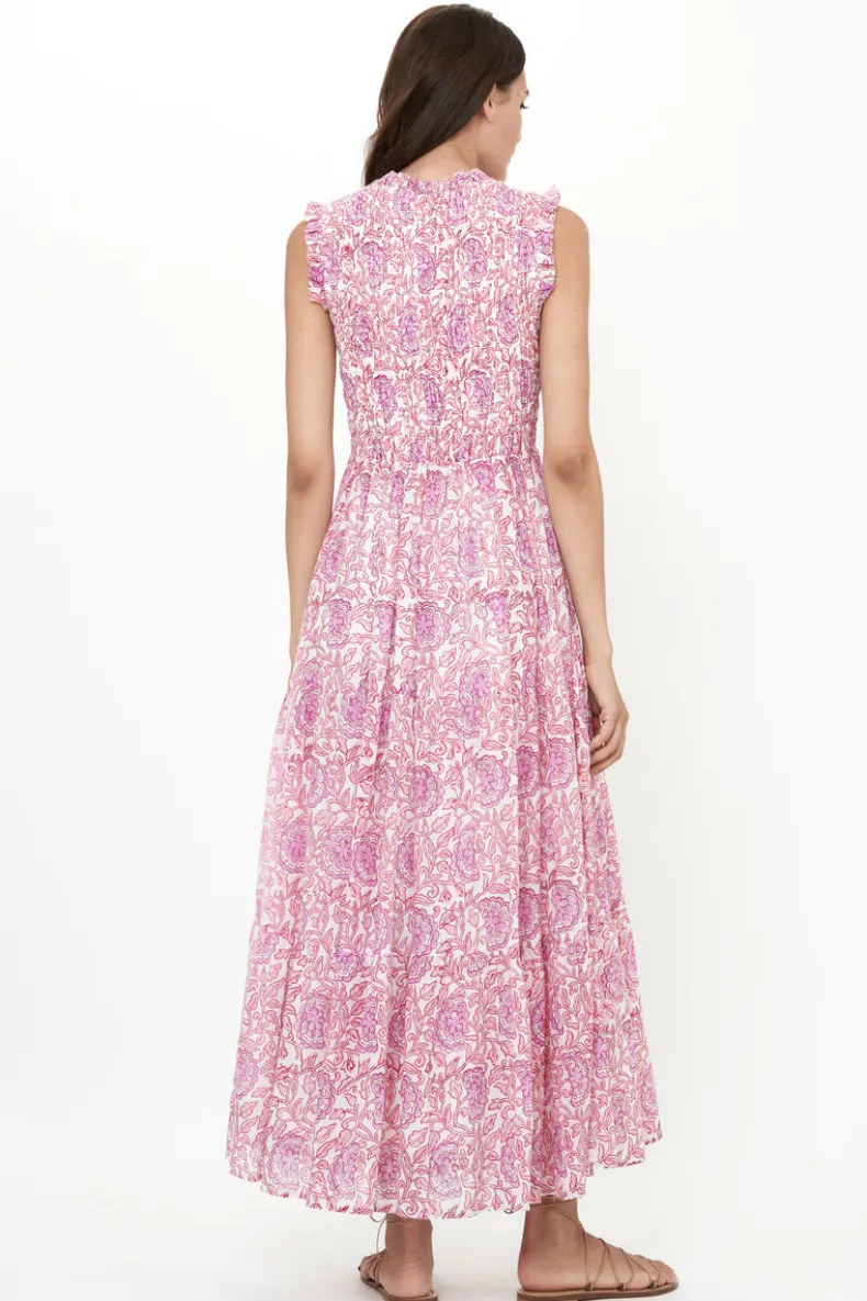 Sleeveless Smocked Maxi- Malta Pink