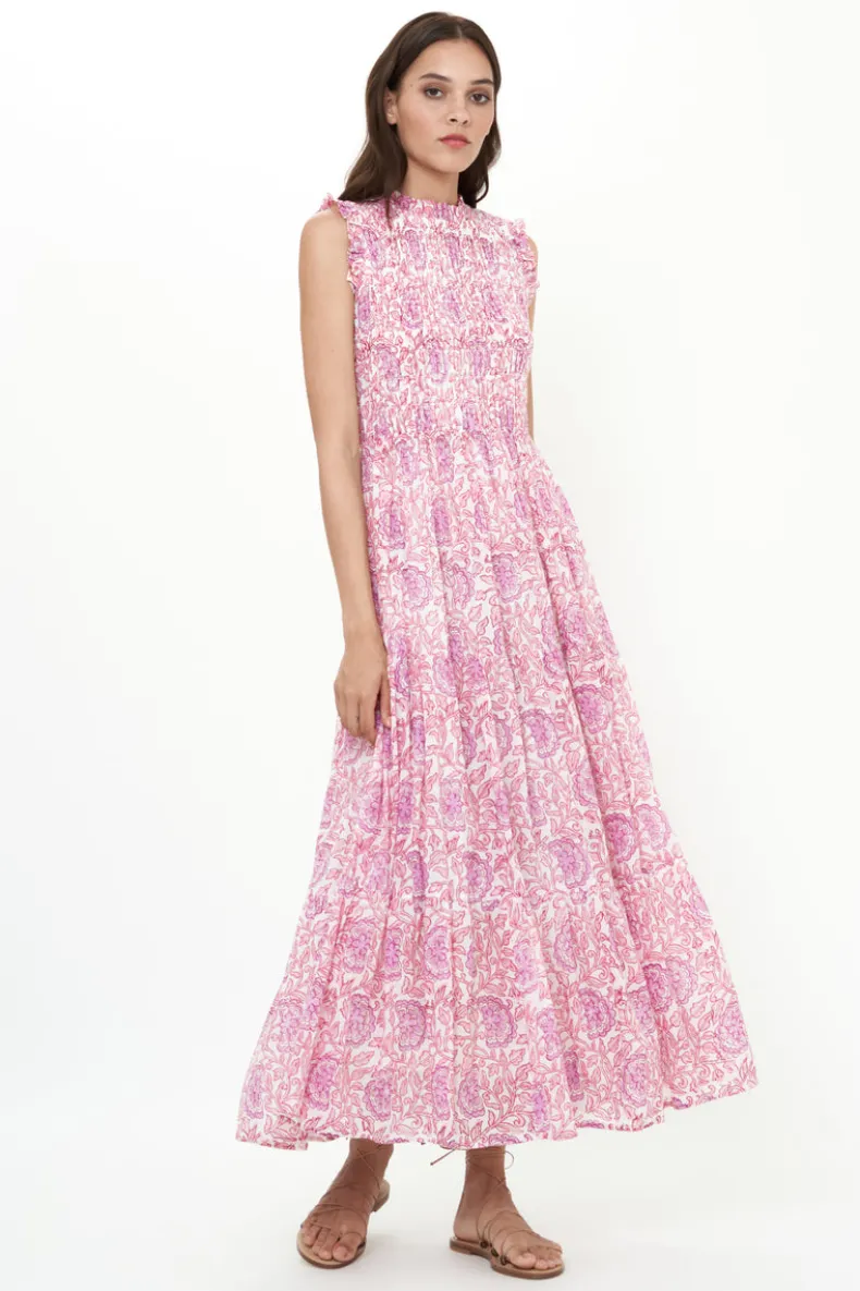 Sleeveless Smocked Maxi- Malta Pink