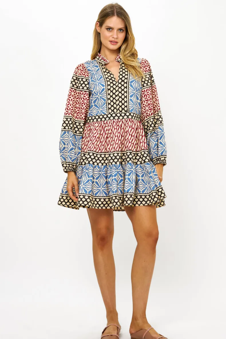 Long Sleeve Yoke Dress- Sultan Black