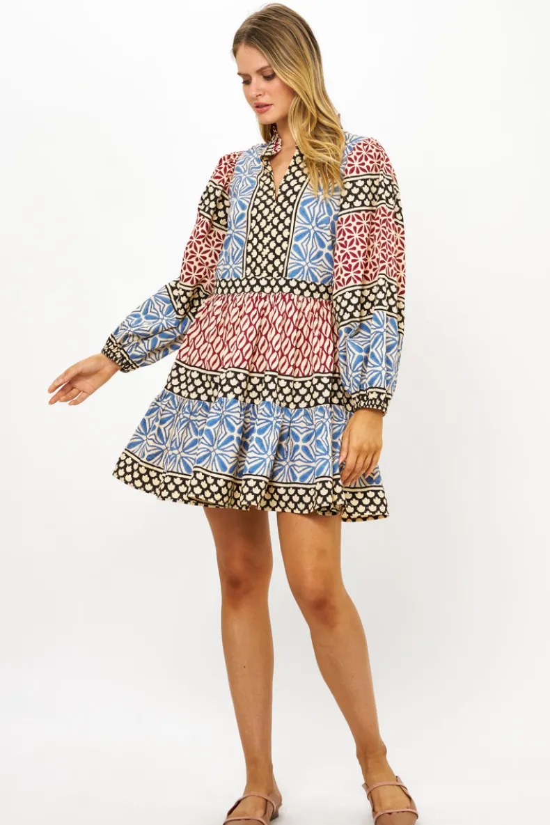 Long Sleeve Yoke Dress- Sultan Black