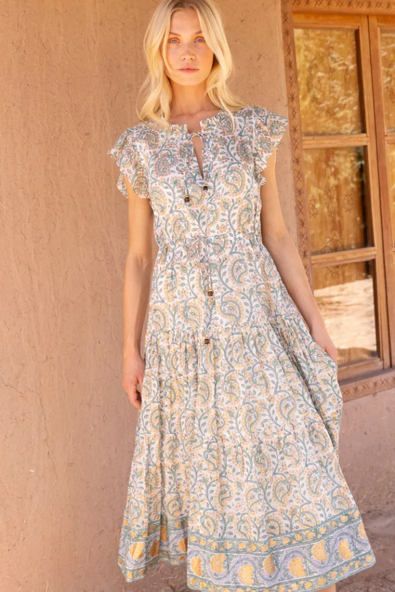 Cinched Flirty Midi- Marseille Green