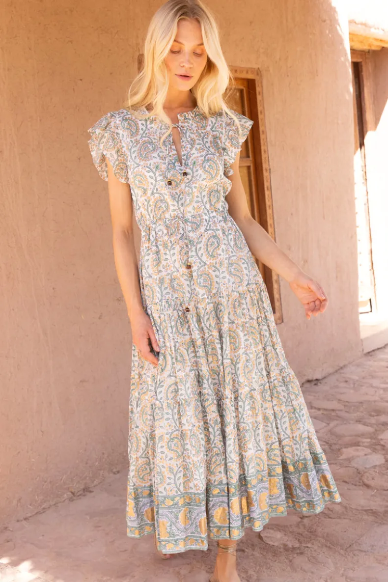 Cinched Flirty Midi- Marseille Green