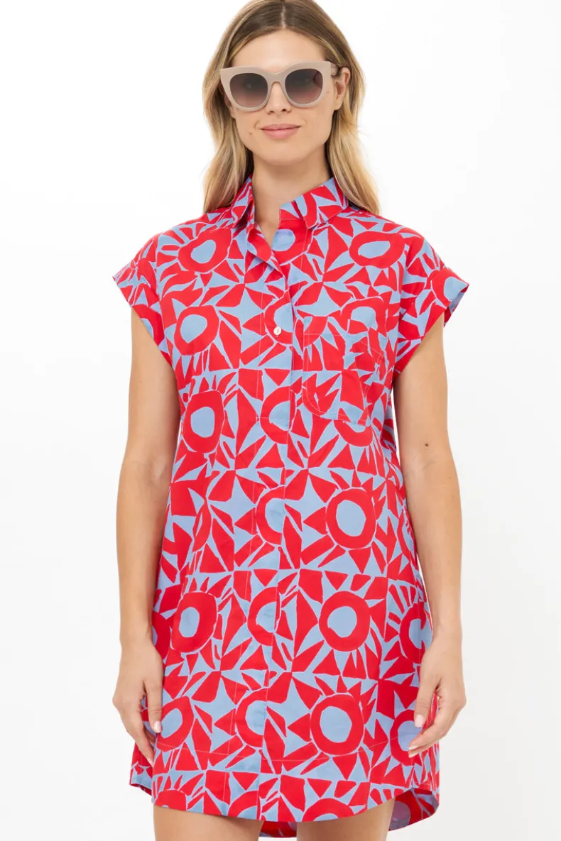 Shirt Dress Mini- Eclipse Red