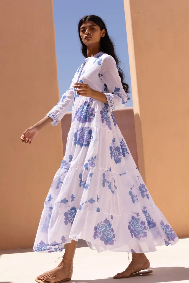 3/4 Button Maxi- Portofino Blue