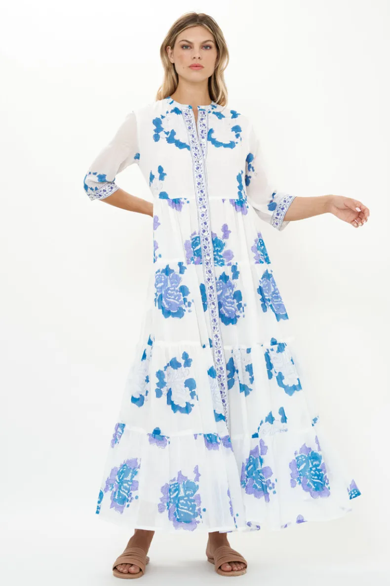 3/4 Button Maxi- Portofino Blue