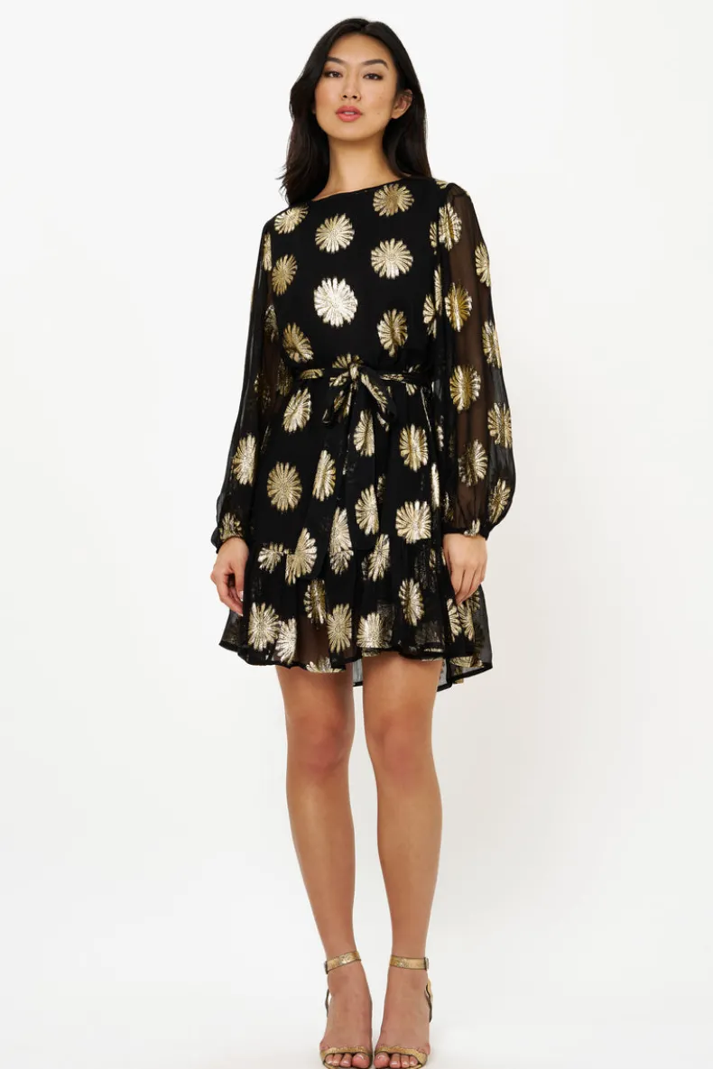 Flirty Short Dress- Peony Black