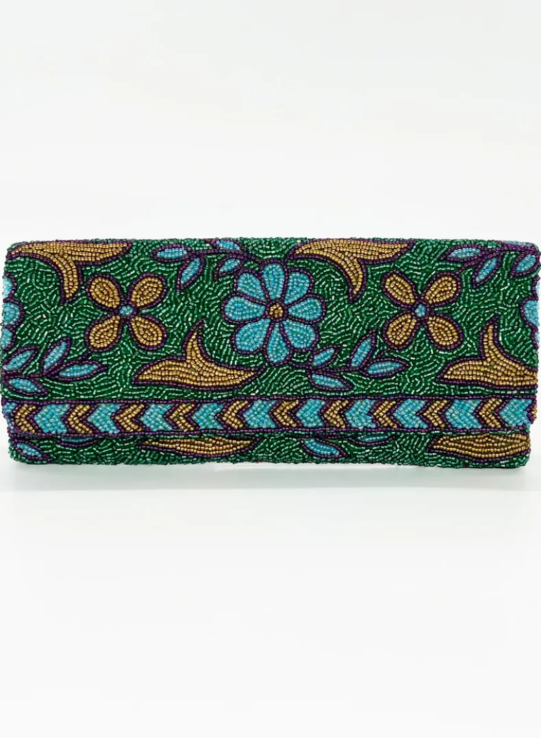 Beaded Clutch- Regent Green Gold