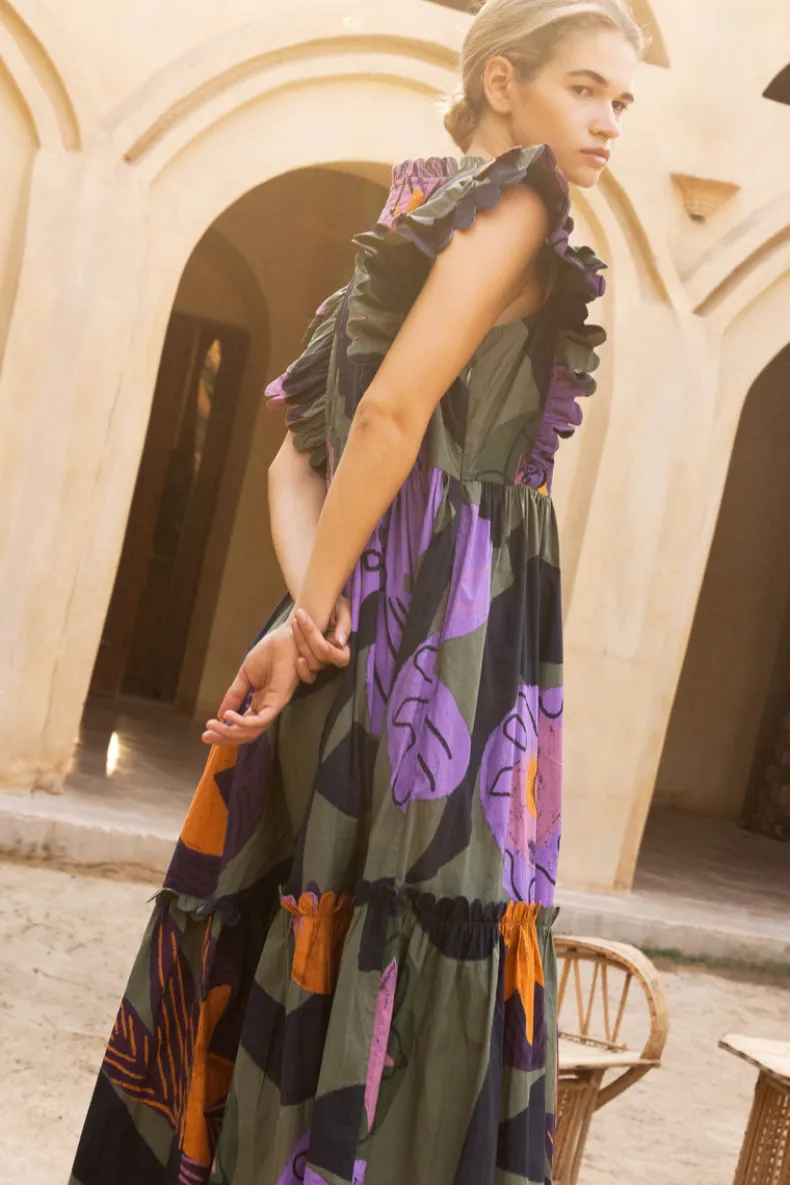 Scallop Pintuck Maxi- Bergen Olive