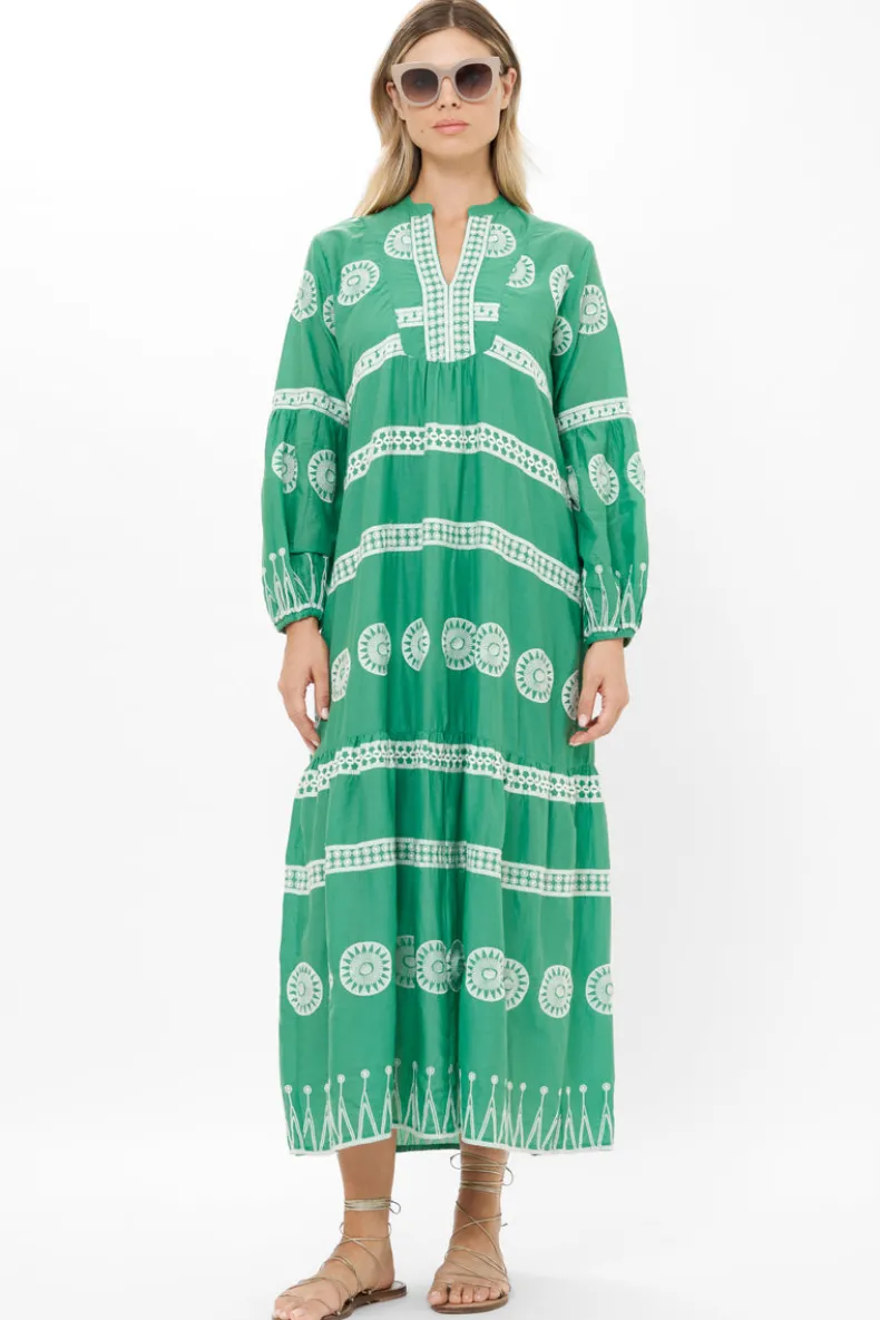 Long Sleeve Yoke Maxi- Soleil Sage