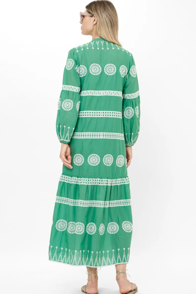 Long Sleeve Yoke Maxi- Soleil Sage