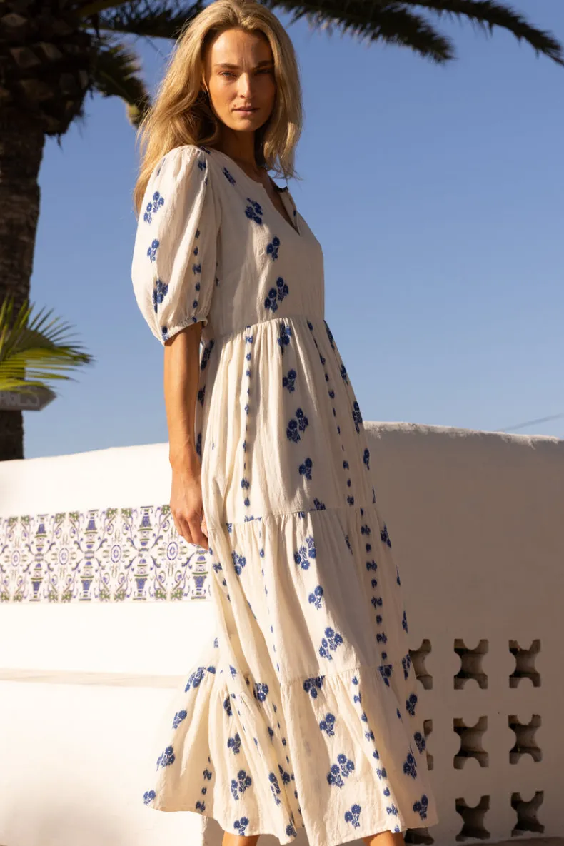 Puff Sleeve Maxi- Wicklow Blue