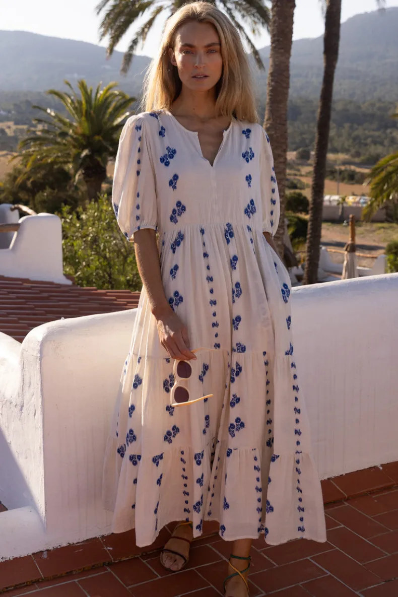 Puff Sleeve Maxi- Wicklow Blue