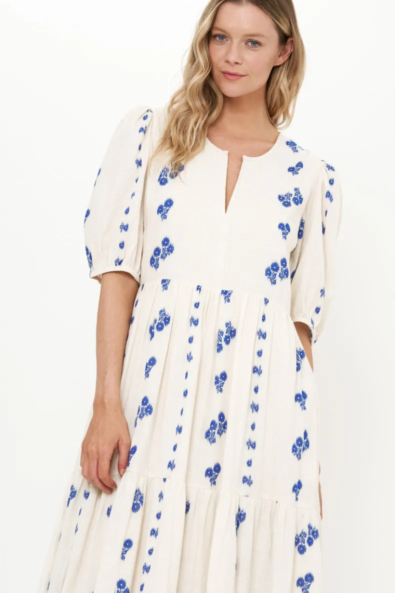 Puff Sleeve Maxi- Wicklow Blue