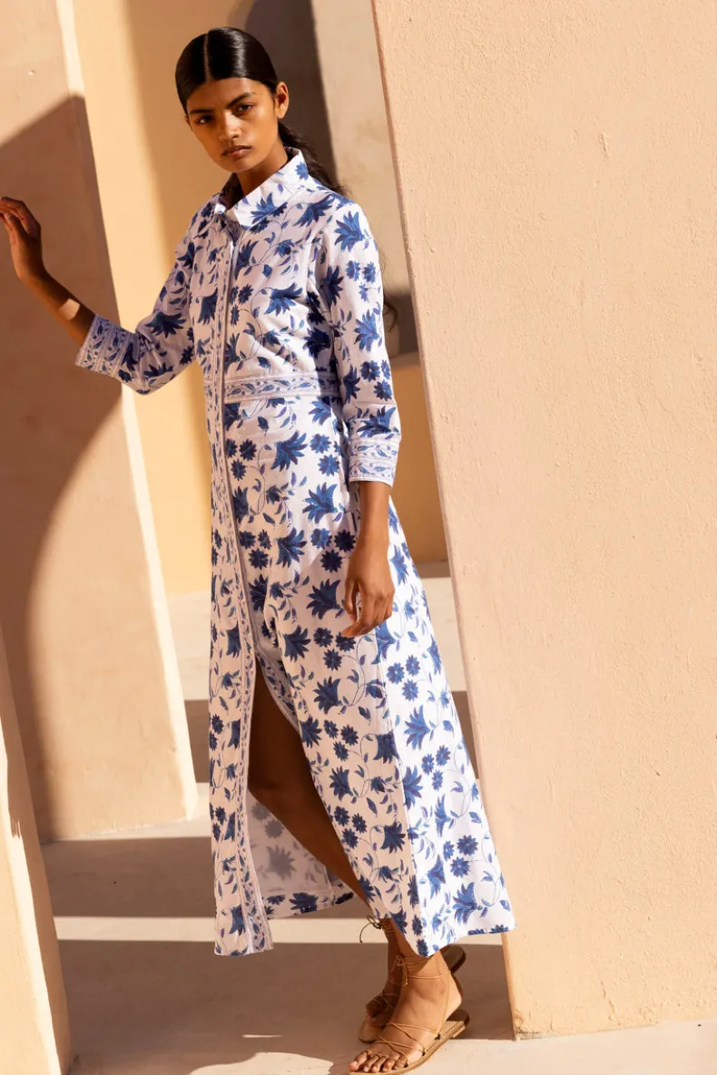 Shirt Dress Maxi- Marion Blue