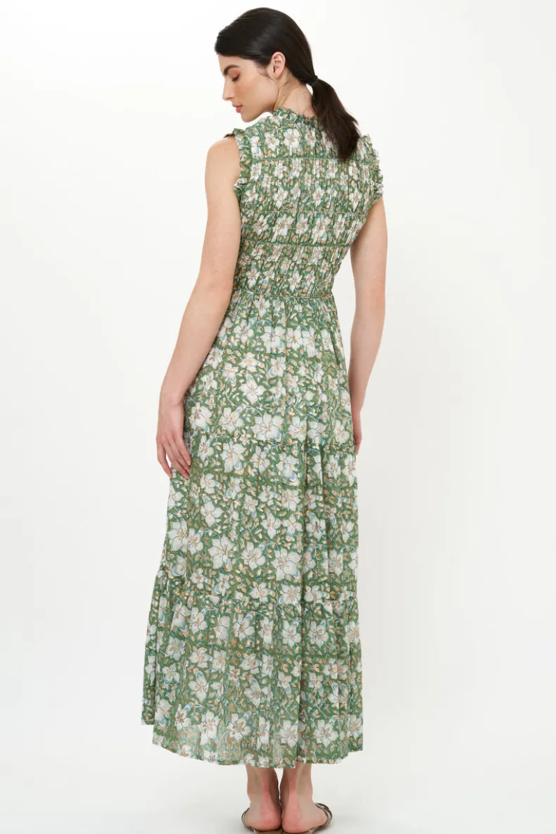 Sleeveless Smocked Maxi- Ivy Olive