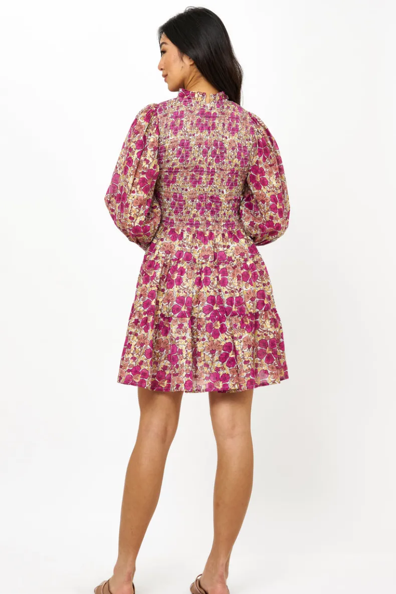 Smocked Flirty 3/4 Sleeve- Matera Pink