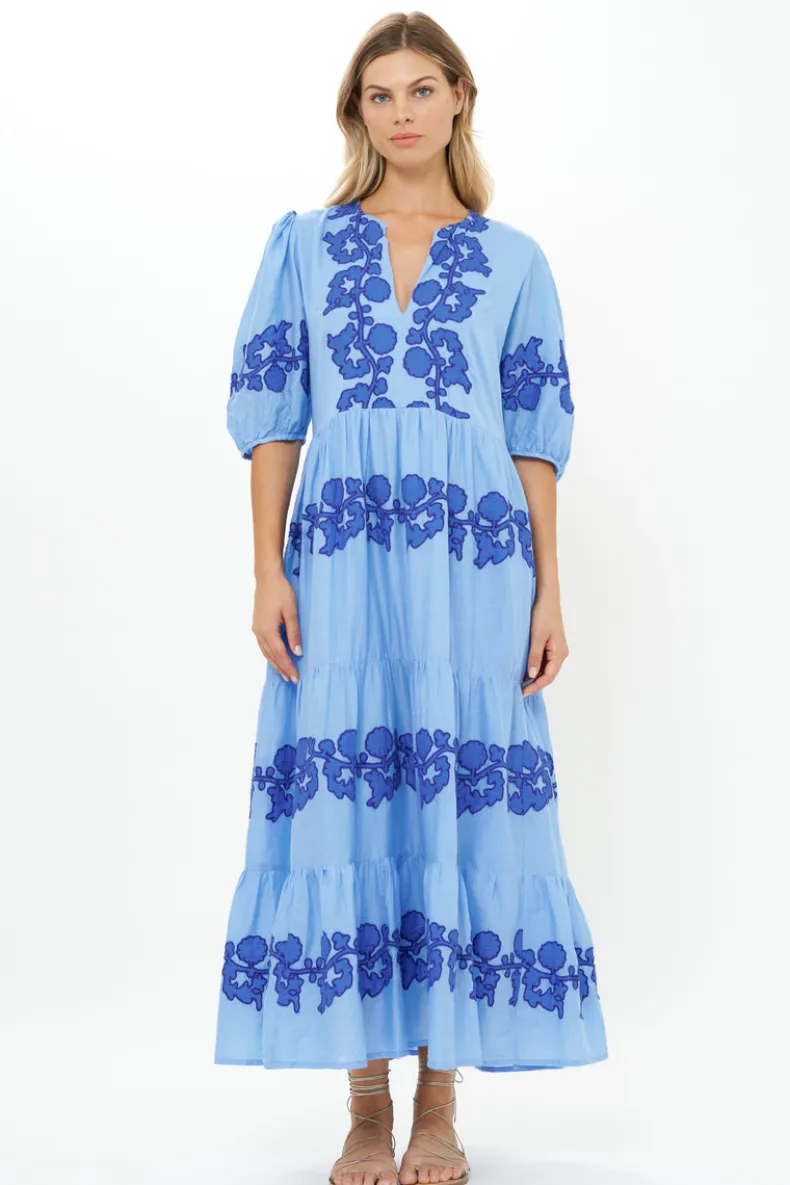 Puff Sleeve Maxi- Tangier Blue