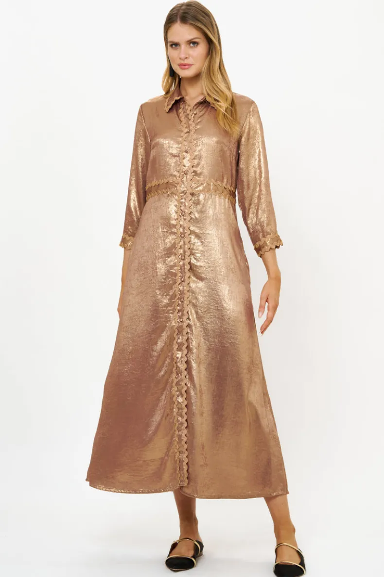 Shirt Dress Maxi- Cairo Gold
