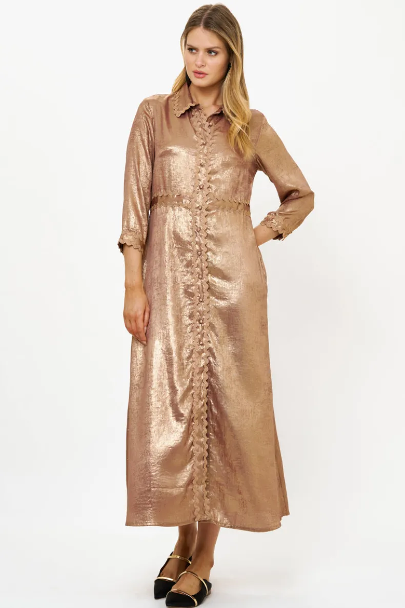Shirt Dress Maxi- Cairo Gold